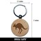 Leaping Red Kangaroo Silhouette Australian Marsupial Engraved Wood Round Keychain Tag Charm